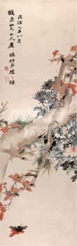 B335 Flower and Bird Ink Painting Porch Wall Background Decoration