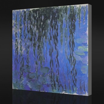 不-Yxp 090克劳德·莫奈-水-百合和垂柳树枝(1916-1919)印象派油画艺术品打印家居装饰