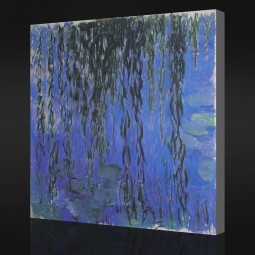 NO-YXP 090 Claude Monet - Water-Lilies and Weeping Willow Branches (1916-1919) Impressionist Oil Painting Artwork Printing Home Decor
