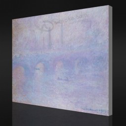 NO-YXP 095 Claude Monet - Waterloo Bridge. Effect of Fog (1903) Impressionist Oil Painting for Living Room Decor