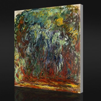 NO-YXP 098 Claude Monet - Weeping Willow, Giverny (1920-1922) Impressionist Oil Painting Background Wall Decor for Sale