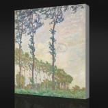 Nee-Yxp 099 claude monet-Windeffect, opeenvolging van populieren(1891)Impressionistisch olieverfschilderij kunstwerk afdrukken te koop