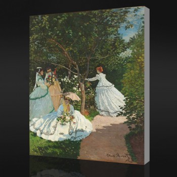 NO-YXP 102 Claude Monet - Women in the Garden (1866) Impressionist Oil Painting Home Decoration Painting on Sale