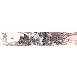 B340 Berglandschaft Hintergrund Wanddekoration Tuschemalerei Kunstdruck