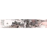 B340 paysage de montagne fond décoration murale encre peinture impression art mural