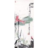 B344 lotus veranda muur achtergrond decoratie inkt schilderij voor huisdecoratie
