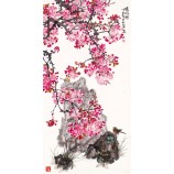 B345花と鳥の壁の背景装飾インクの絵の家の装飾のため