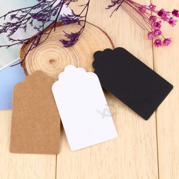 100 pcs Paper Tags Kraft Paper Tag Head Label Festival Note DIY Blank Price Hang Tag Birthday Wedding Party Paper Cards Gift Tag