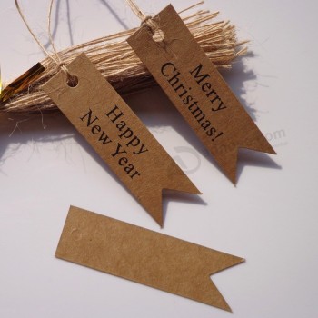 50pcs/lot Kraft paper "happy new year""Merry Christmas" Hang tag Retro Gift Hang tag DIY decoration tag