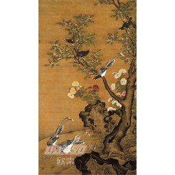 B352 Berg Vogel Bilder Hintergrund Wand Dekoration Tinte Malerei Wandkunst Drucken