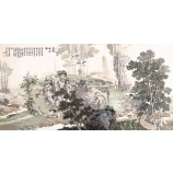 B353 westerse tuin landschap schilderij achtergrond wanddecoratie inkt schilderij kunst aan de muur afdrukken