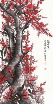 B359 High Definition Plum Blossom Background Wall Decoration Ink Painting for Porch Decoration