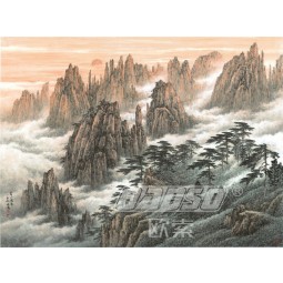 B360 mont huang paysage peinture fond peinture murale encre décoration pour salon