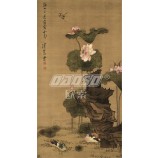 B361 canard mandarin fleur de lotus mur décoration de fond encre peinture impression art mural