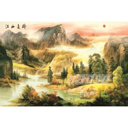 B374 pintura de paisagem chinesa pintura da tinta da decoração da parede do fundo para a decoração home