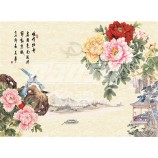 B377 pioen achtergrond wanddecoratie inkt schilderij voor home decor