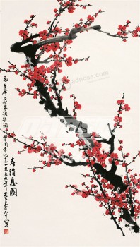 B378 Plum Blossom Ink Painting Background Wall Decoration for Home