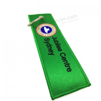 Wholesale Customized Washable Keychains key chain keyring key ring Embroidery Tag with high quality and any size
