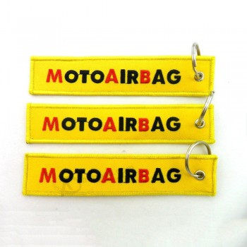 Custom Polyester Fabric Embroidered Key ChainTyle Embroidery Keychain Custom Key Tag with high quality and any size