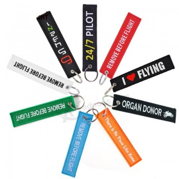 Remove Before Flight Airworthy Key Chains Embroidery Keyring Chain for Pilot Key Tags OEM Key Chains
