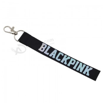 Lychee Hot KPOP BLACKPINK Lanyard Key Chain BLACKPINK JISOO JENNIE Rose LISA Name Tag Key Ring Fans Support Jewelry Accessories