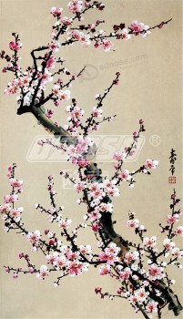B390 Red Plum Decorative Painting Wall Background Decoration Ink Painting for House Decoration