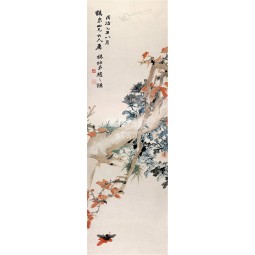 B391 Blume und Vogel dekorative Malerei Wand Hintergrund Dekoration Tinte Malerei Artwork Drucken