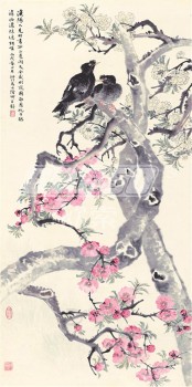 B401 pear blossom and bird декоративная живопись настенная живопись для украшения картины для продажи