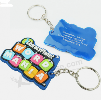 Porte-clés pvc souple en forme de logo, porte-clés en caoutchouc, sans minimum