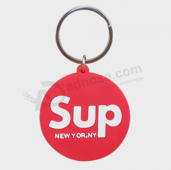 Soft PVC keyrings custom logo rubber key chain for shopping bag