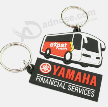 Porte-clés en caoutchouc souple pvc promotionnel personnalisé en forme de clé de voiture personnalisée