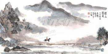 B488 High Definition Hand Painted Landscape Ink Painting Background Mural Artwork Printing