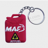 Brand Logo rubber key ring oil drum Shape Soft PVC keychain