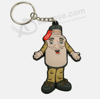 Hot selling rubber key ring soft pvc keychains for kids