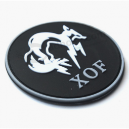 Insigne de patch en caoutchouc rond direct usine pvc pour vêtements