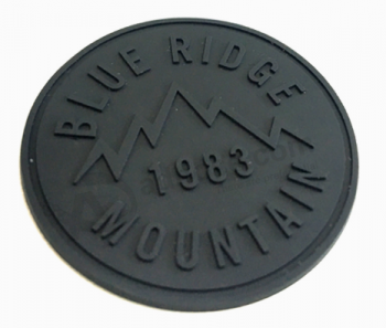 Convex zwart rechthoek op maat logo siliconen pvc rubber patch