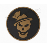 3D Skull White Logo Garment Rubber PVC Label Patch