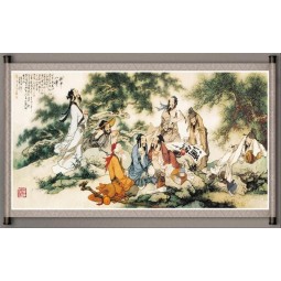 B419 chinesischer Hintergrund Wanddekoration Tuschmalerei für Wohnzimmer
