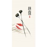 B435-1 chinese inkt schilderij van lotus wanddecoratie schilderij van qi baishi