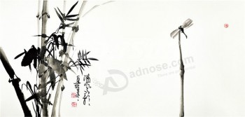 B439 Modern Ink Painting Bamboo Background Wall Decoration for Living Room