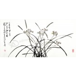 B445 met de hand geschilderd orchideeën water en inkt schilderij kunst aan de muur afdrukken