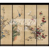 B456 Blume und Vogel Wasser und Tusche Malerei Hintergrund Wanddekoration Kunstwerk drucken