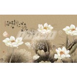 B458 klassieke lotus tv achtergrond decoratie water en inkt schilderij