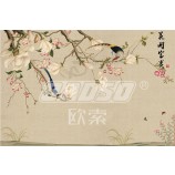 B460 fleurs et oiseaux tv fond décoration eau et encre peinture impression art mural