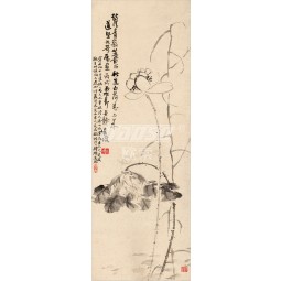 B462 high definition handgeschilderde klassieke lotusbloem muurschildering achtergrond wanddecoratie