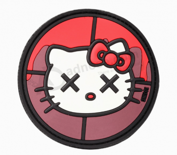 Logo de dessin animé mignon patch en silicone de caoutchouc étiquette PVC