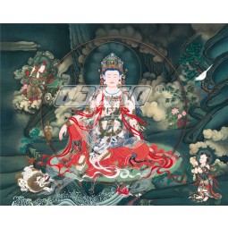 D005 A Buddism Godness Guanyin Decorative Ink Painting Wall Art Printing