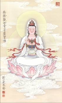 D006 buddism godness guanyin 장식 잉크 그림 벽 예술 그림