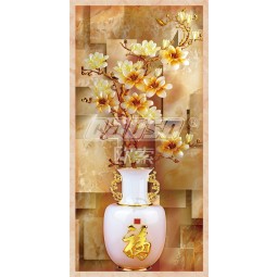 E001 Yulan Magnolia Vase Carving Background Wall Decoration for Porch
