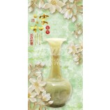 E005 3D Jade Carvings Vase Veranda Wand Wand Hintergrund Dekoration